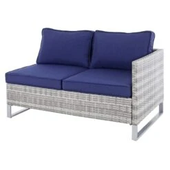 Treviso Garden Sofa Set Grey Rattan Coffee Table Ottoman -XS-Stock XS7056 1600 5