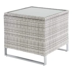 Treviso Garden Sofa Set Grey Rattan Coffee Table Ottoman -XS-Stock XS7056 1600 6