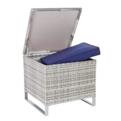 Treviso Garden Sofa Set Grey Rattan Coffee Table Ottoman -XS-Stock XS7056 1600 8