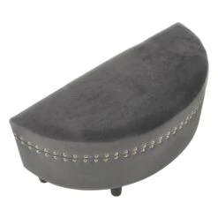 Half Moon Storage Ottoman Velvet Round Padded Seat -XS-Stock XS7089 1600 2 opt