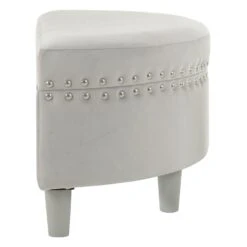 Half Moon Storage Ottoman Velvet Round Padded Seat -XS-Stock XS7090 1600 3 opt
