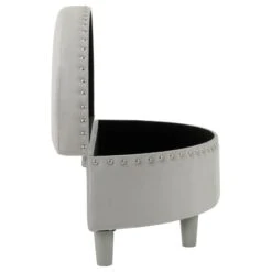 Half Moon Storage Ottoman Velvet Round Padded Seat -XS-Stock XS7090 1600 4 opt