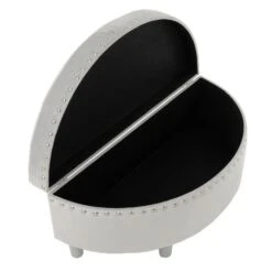 Half Moon Storage Ottoman Velvet Round Padded Seat -XS-Stock XS7090 1600 5 opt