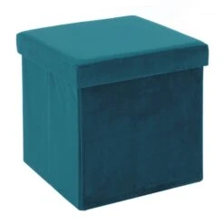 Hodge & Hodge Velvet Effect Storage Ottoman With Lid 21 Hodge & Hodge Velvet Effect Storage Ottoman With Lid -XS-Stock XS7139 1 opt