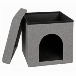 Grey Foldable Pet House Ottoman Seat Cat Dog Kennel Bed 38cm 8 Grey Foldable Pet House Ottoman Seat Cat Dog Kennel Bed 38cm -XS-Stock XS7140 2 opt