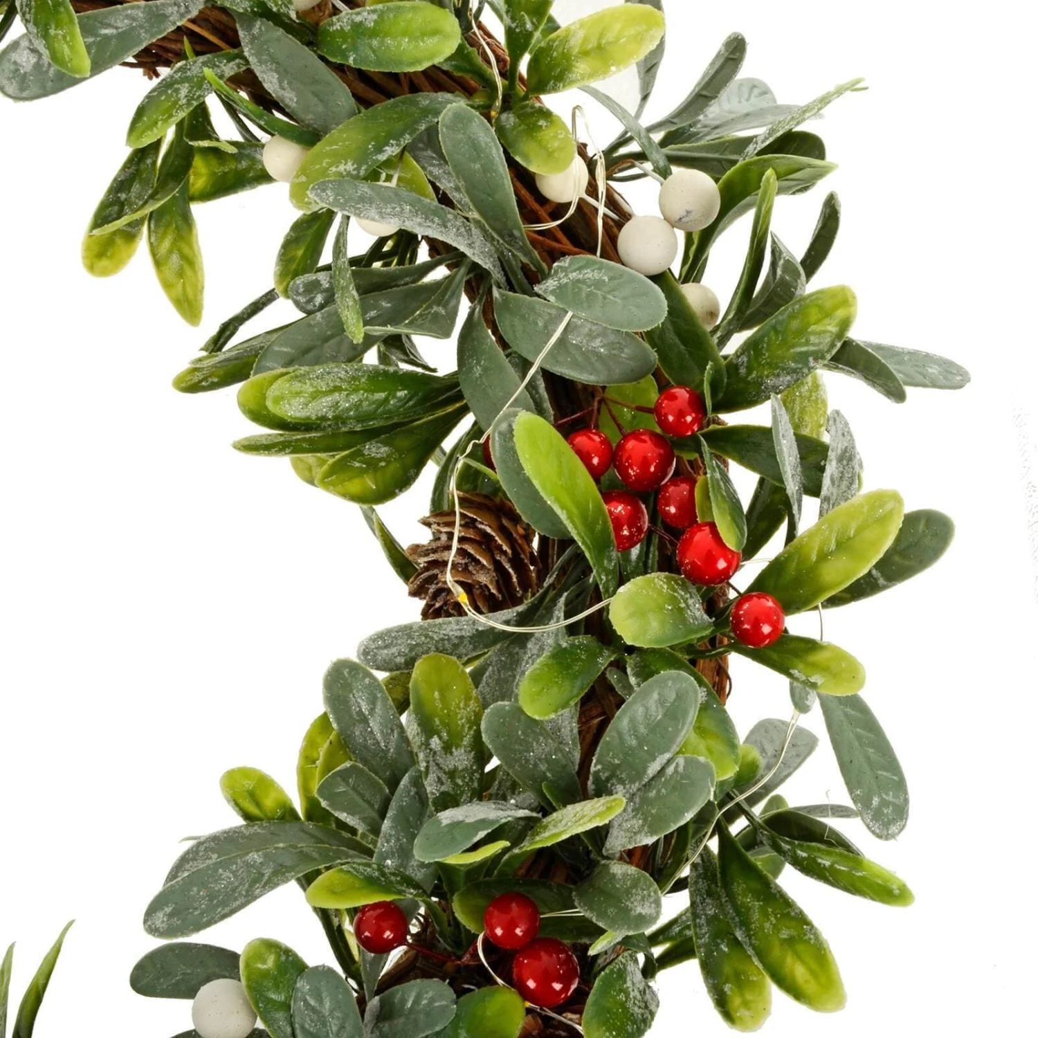 6ft Light Up Christmas Garland Mistletoe Berries Pine Cones 4 6ft Light Up Christmas Garland Mistletoe Berries Pine Cones - Image 4