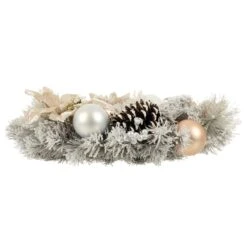 50cm Grey Snowy Wreath With Gold/Silver Decorations -XS-Stock XS7171 2.opt