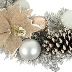 50cm Grey Snowy Wreath With Gold/Silver Decorations -XS-Stock XS7171 3.opt