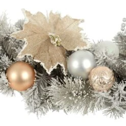 180cm Snowy Garland Grey With Gold/Silver Decorations -XS-Stock XS7172 2.opt