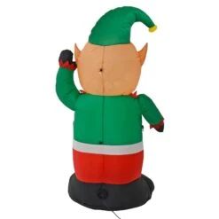 4ft Light Up Inflatable Elf Christmas Party Decoration -XS-Stock XS7214 3 opt