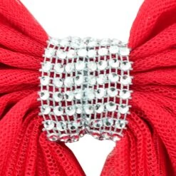 Christmas Door Bow Decoration Diamante Tie Red Silver -XS-Stock XS7224 2 opt