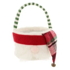 Fabric Christmas Treats Bucket Fleece Snowman Santa 26cm -XS-Stock XS7235 1 opt