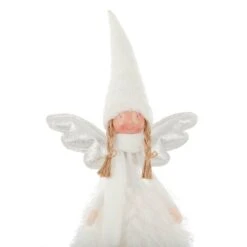 Fabric Christmas Tree Fairy Topper White Silver Long Robe 55cm 9 Fabric Christmas Tree Fairy Topper White Silver Long Robe 55cm -XS-Stock XS7245 4 opt