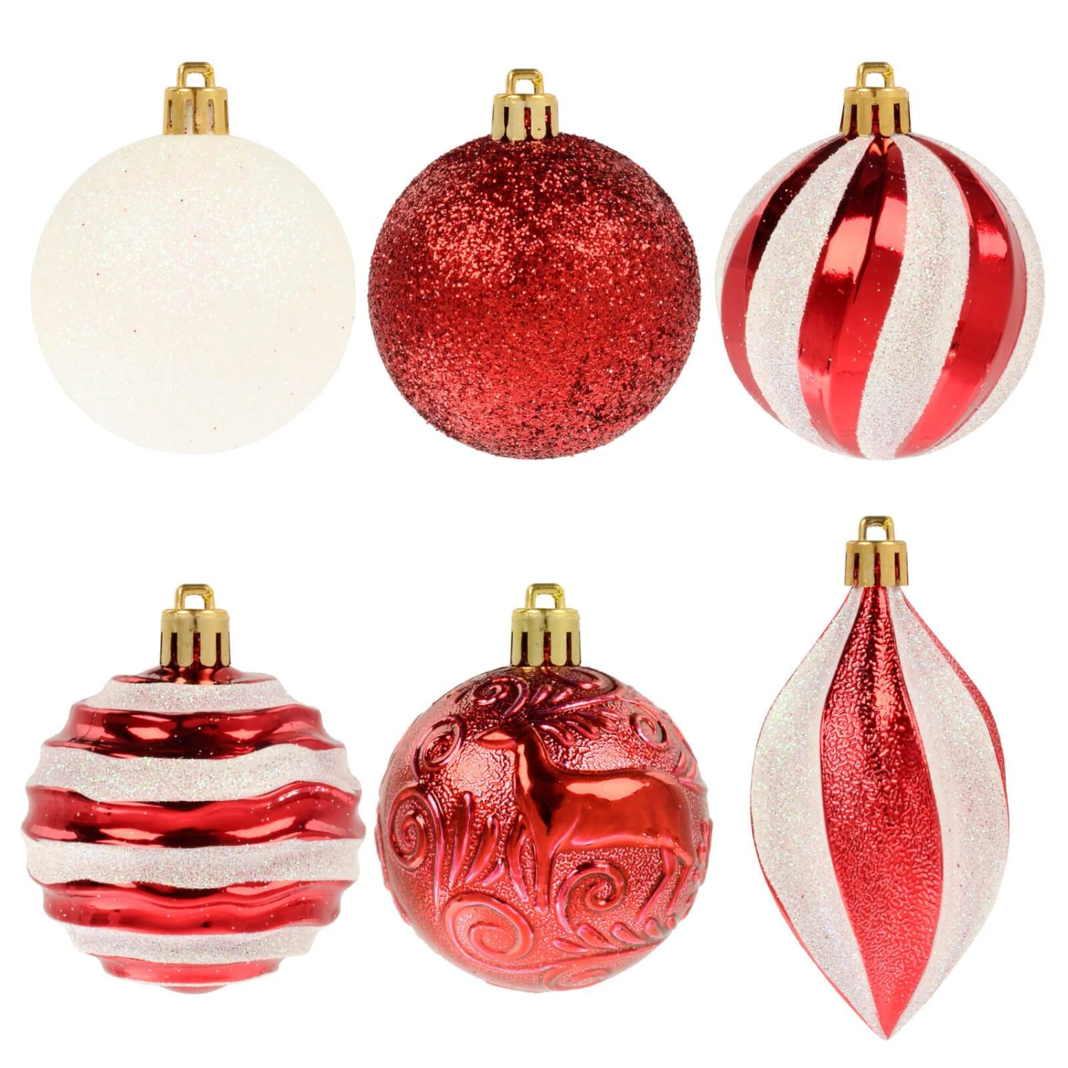 25pc Mixed Christmas Tree Baubles Set Decorations 6cm 1 25pc Mixed Christmas Tree Baubles Set Decorations 6cm