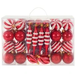 72pc Christmas Tree Baubles Set Mixed Design Decorations -XS-Stock XS7259 1 opt