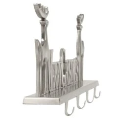 Silver Merry Christmas Stocking Hanger 4 Hooks Reindeer Decoration -XS-Stock XS7264 2 opt