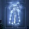 Light Up Christmas Door Bow Decoration Glitter 60cm