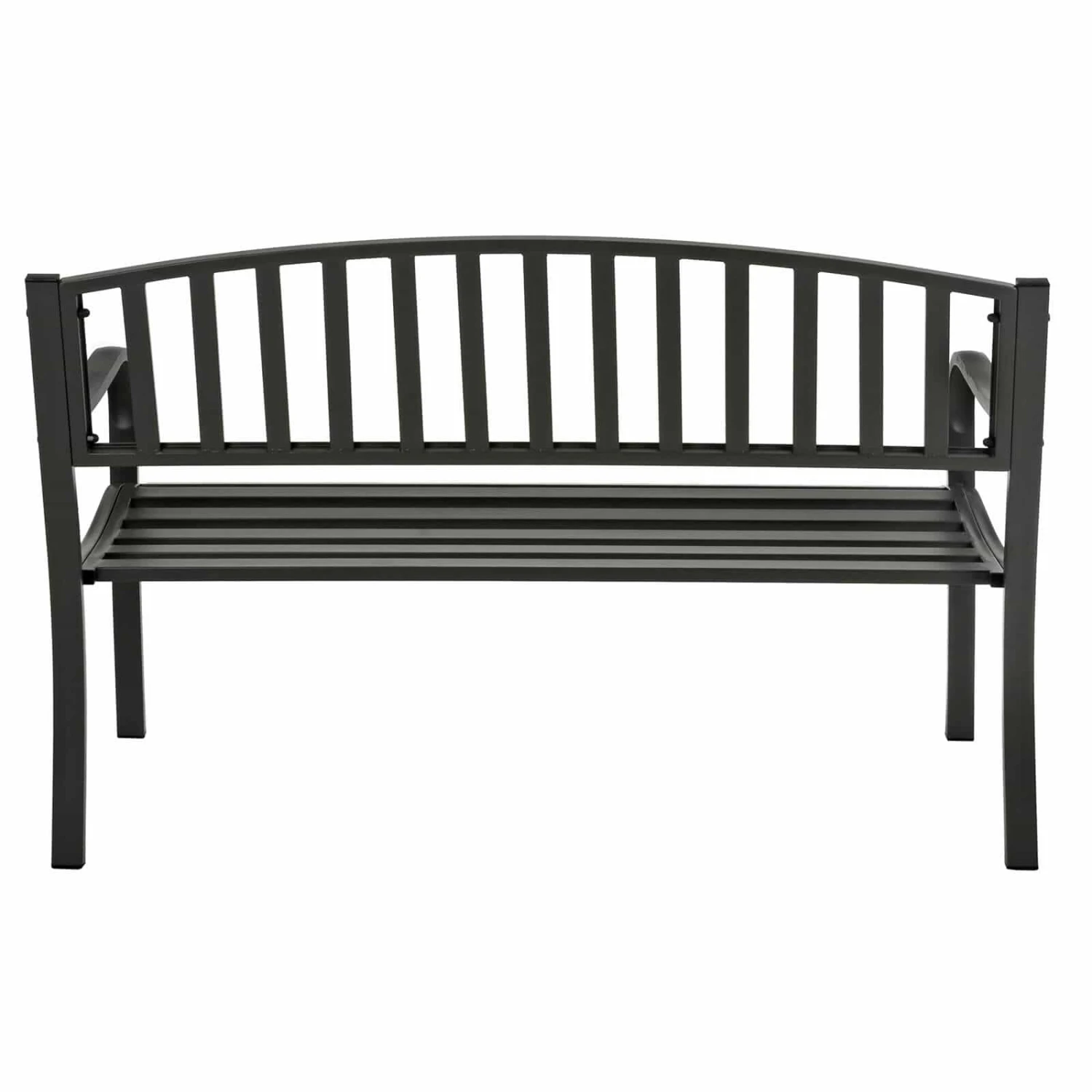 Grey Metal Garden Bench 2 Seater Coated Steel Azuma Cazorla 6 Grey Metal Garden Bench 2 Seater Coated Steel Azuma Cazorla - Image 6