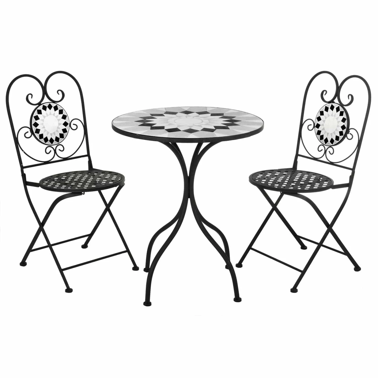 Azuma Garden Bistro Set Table Chairs Mosaic Tile Greek Design 2 Azuma Garden Bistro Set Table Chairs Mosaic Tile Greek Design - Image 2