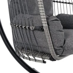 Rimini Swing Chair Garden Hanging Seat Basket Grey Rattan -XS-Stock XS7359 3