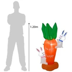 4ft Easter Carrot Bunnies Light Up Inflatable Party Decoration -XS-Stock XS7364 5 opt