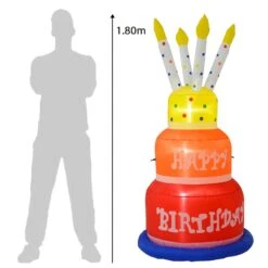 6ft Happy Birthday Cake Candles Light Up Inflatable Decoration 5 6ft Happy Birthday Cake Candles Light Up Inflatable Decoration -XS-Stock XS7366 4 opt