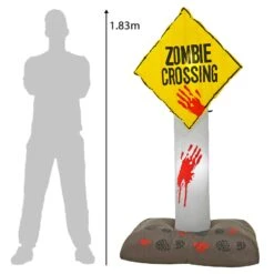 6ft LED Inflatable Zombie Sign Halloween Party Decoration -XS-Stock XS7369 4 opt