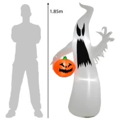 6ft LED Inflatable Ghost With Pumpkin Halloween Party Decoration -XS-Stock XS7371 4 opt