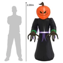 6.5ft LED Inflatable Pumpkin Head Monster Halloween Decoration -XS-Stock XS7372 5 opt