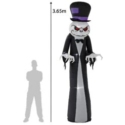 12ft LED Inflatable Ghost Monster Purple Hat Halloween Decoration -XS-Stock XS7373 5 opt