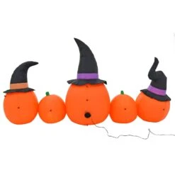 8ft LED Inflatable 5 Evil Pumpkins Witch Hats Halloween Decoration -XS-Stock XS7375 3 opt