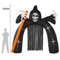 12ft Light Up Inflatable Halloween Arch Grim Reaper Decoration -XS-Stock XS7376 4 opt