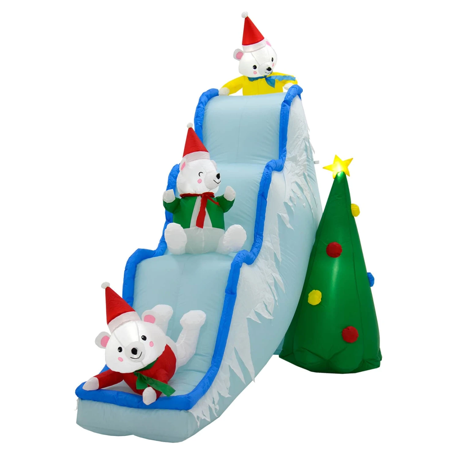 9ft Inflatable Light Up Polar Bear Slide Tree Christmas Decoration 1 9ft Inflatable Light Up Polar Bear Slide Tree Christmas Decoration