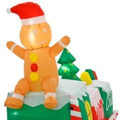 10ft Inflatable Gingerbread Man Train LED Christmas Decoration -XS-Stock XS7389 4 opt