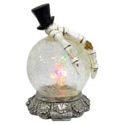 Skeleton Hand LED Crackle Glass Ball Halloween Decoration 20cm -XS-Stock XS7408 3 opt