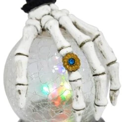 Skeleton Hand LED Crackle Glass Ball Halloween Decoration 20cm -XS-Stock XS7408 4 opt