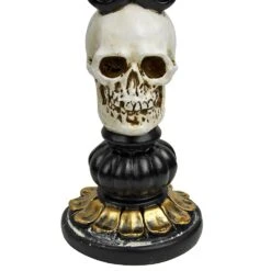 3 Candle Skull Candelabra Black Gold Halloween Decoration 30cm -XS-Stock XS7413 4 opt