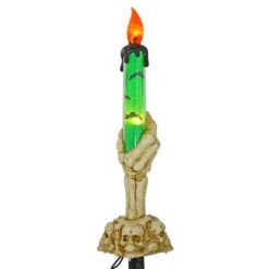 Set Of 5 LED Skeleton Candle Garden Stakes Halloween Prop 46cm -XS-Stock XS7416 2 opt