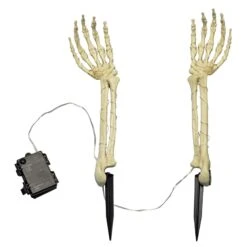 Set Of 2 LED Skeleton Arm Garden Stakes Halloween Decoration 46cm -XS-Stock XS7418 3 opt