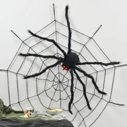 Giant Spider With Light Up Eyes Halloween Party Decoration 110cm