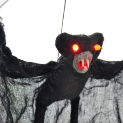 Light Up Black Bat Halloween Decoration Red Eyes 73cm -XS-Stock XS7434 2 opt