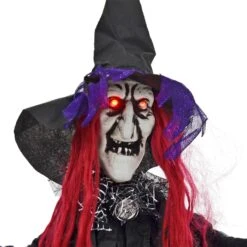 4ft Hanging Witch Light Up Eyes Sounds Halloween Decoration -XS-Stock XS7458 3 opt