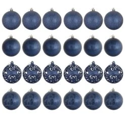 24pk Mixed Metallic Christmas Tree Baubles Bumper Set 8cm -XS-Stock XS7465 1a opt