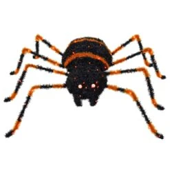 Large Light Up Spider Decoration Black Tinsel Orange LED 90cm 7 Large Light Up Spider Decoration Black Tinsel Orange LED 90cm -XS-Stock XS7533 2 opt