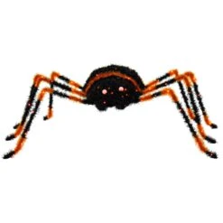 Large Light Up Spider Decoration Black Tinsel Orange LED 90cm 8 Large Light Up Spider Decoration Black Tinsel Orange LED 90cm -XS-Stock XS7533 3 opt