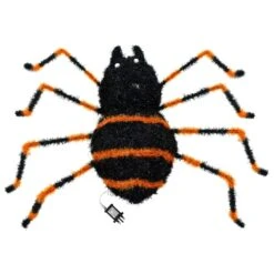 Large Light Up Spider Decoration Black Tinsel Orange LED 90cm 9 Large Light Up Spider Decoration Black Tinsel Orange LED 90cm -XS-Stock XS7533 4 opt