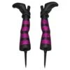 Witch Legs Halloween Decoration Purple Glitter Garden Stakes 45cm