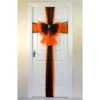 Halloween Door Bow Orange Black Net Diamante Spider Pin