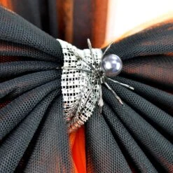 Halloween Door Bow Orange Black Net Diamante Spider Pin 6 Halloween Door Bow Orange Black Net Diamante Spider Pin -XS-Stock XS7576 3 opt