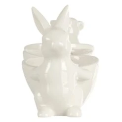 White Rabbits With Easter Egg Candy Bowls Table Decoration -XS-Stock XS7587 5 opt